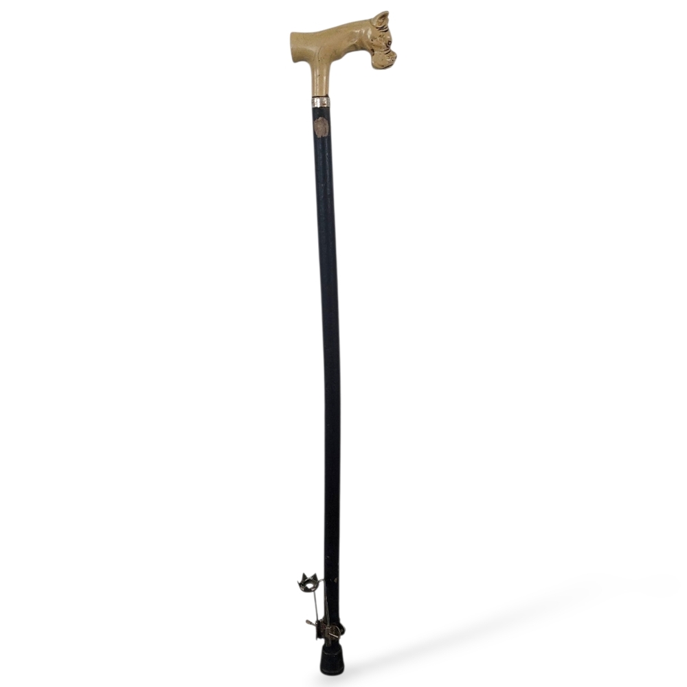 Vintage Bakelite Boxer Head Handle Walking Stick